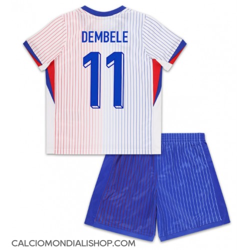 Maglie da calcio Francia Ousmane Dembele #11 Seconda Maglia Bambino Europei 2024 Manica Corta (+ Pantaloni corti)